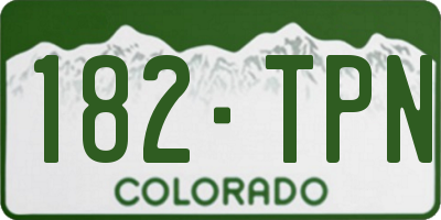 CO license plate 182TPN