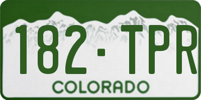 CO license plate 182TPR