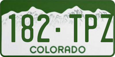 CO license plate 182TPZ