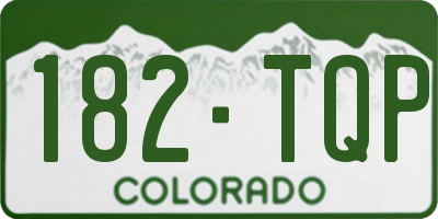 CO license plate 182TQP