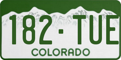 CO license plate 182TUE