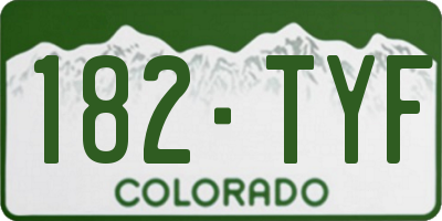 CO license plate 182TYF