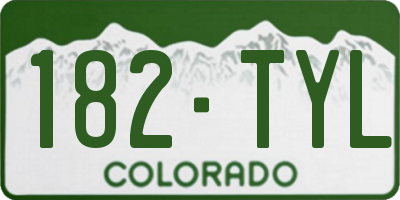 CO license plate 182TYL