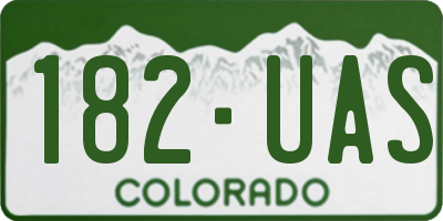CO license plate 182UAS