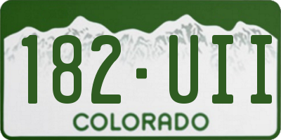 CO license plate 182UII