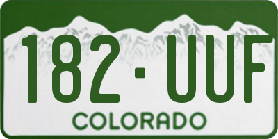 CO license plate 182UUF