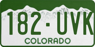 CO license plate 182UVK