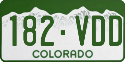 CO license plate 182VDD