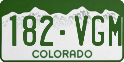 CO license plate 182VGM