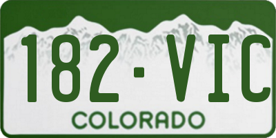 CO license plate 182VIC