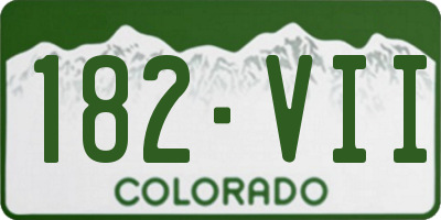 CO license plate 182VII