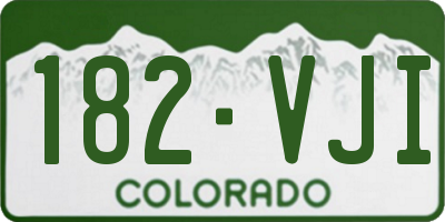 CO license plate 182VJI