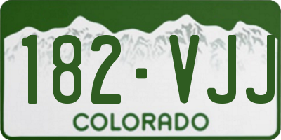 CO license plate 182VJJ