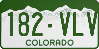 CO license plate 182VLV