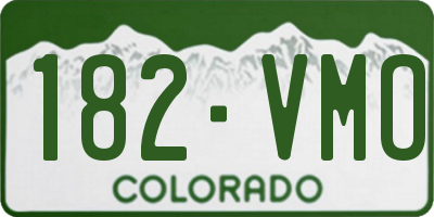 CO license plate 182VMO