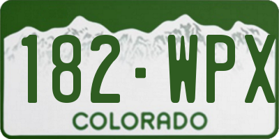 CO license plate 182WPX