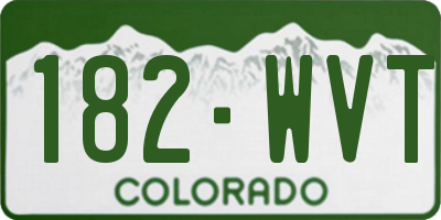 CO license plate 182WVT