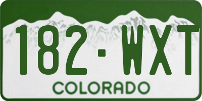 CO license plate 182WXT