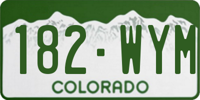 CO license plate 182WYM
