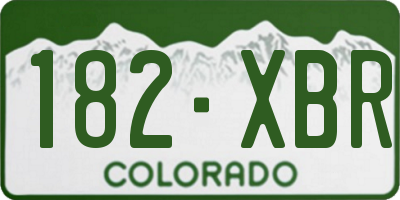 CO license plate 182XBR