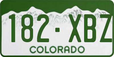 CO license plate 182XBZ