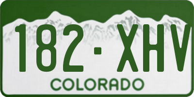 CO license plate 182XHV