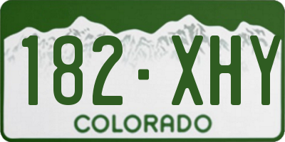 CO license plate 182XHY