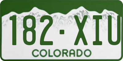 CO license plate 182XIU