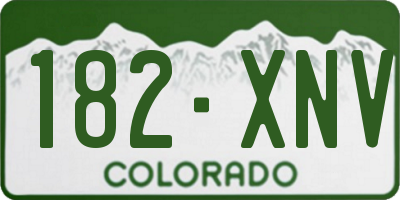 CO license plate 182XNV