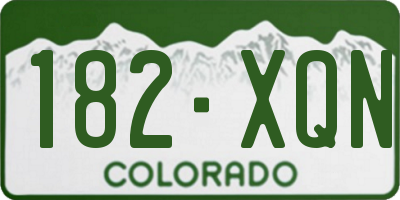 CO license plate 182XQN