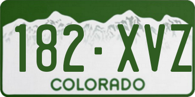 CO license plate 182XVZ