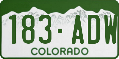 CO license plate 183ADW