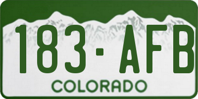 CO license plate 183AFB