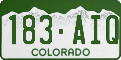CO license plate 183AIQ