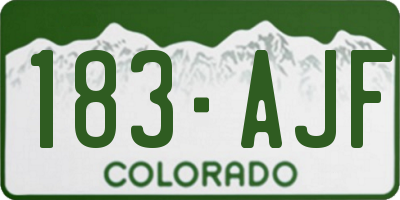 CO license plate 183AJF