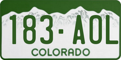 CO license plate 183AOL