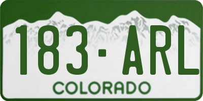 CO license plate 183ARL