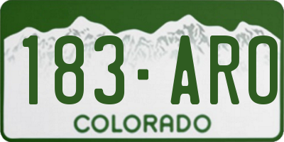 CO license plate 183ARO