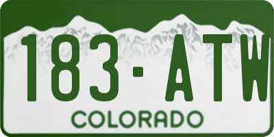 CO license plate 183ATW