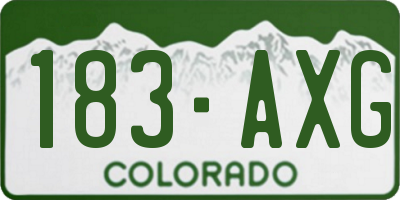 CO license plate 183AXG