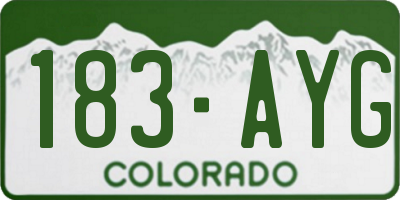 CO license plate 183AYG