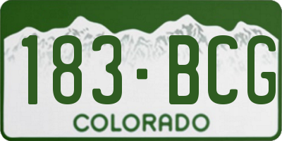 CO license plate 183BCG