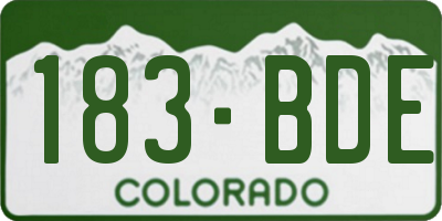 CO license plate 183BDE