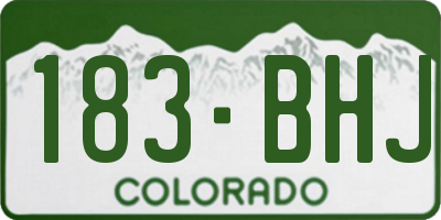 CO license plate 183BHJ