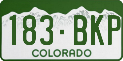 CO license plate 183BKP