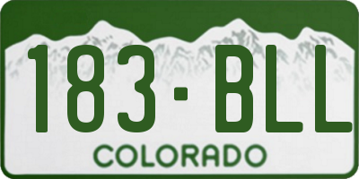 CO license plate 183BLL