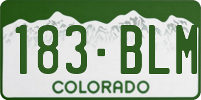 CO license plate 183BLM