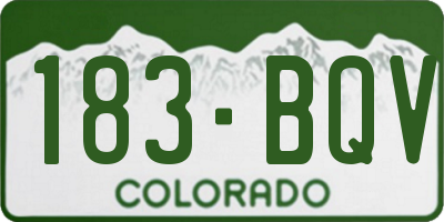 CO license plate 183BQV