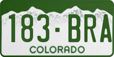 CO license plate 183BRA