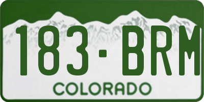 CO license plate 183BRM